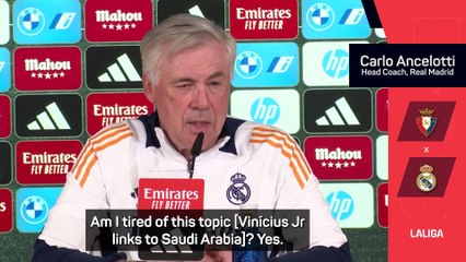 Ancelotti tired of Vinicius talk but not concerned about Saudi links