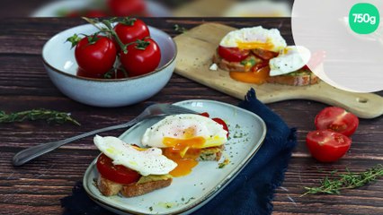 Tartines à l'ail et oeuf poché