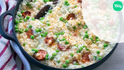Risotto au chorizo et petits pois au Thermomix
