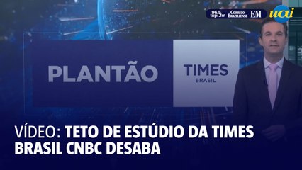 Teto de estúdio da Times Brasil CNBC desaba