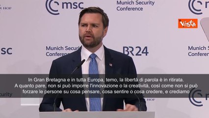 Jd Vance: "In Europa e in Gran Bretagna la libert? di parola ? in ritirata"