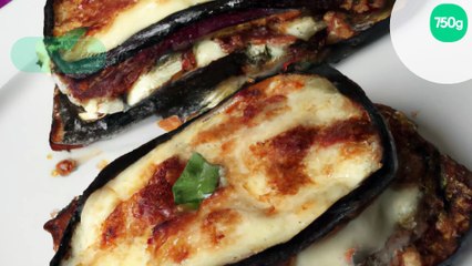 Croque monsieur aux aubergines et mozzarella