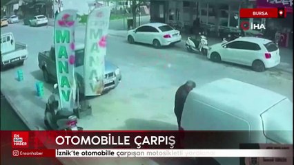 İznik'te otomobille çarpışan motosikletli yaralandı