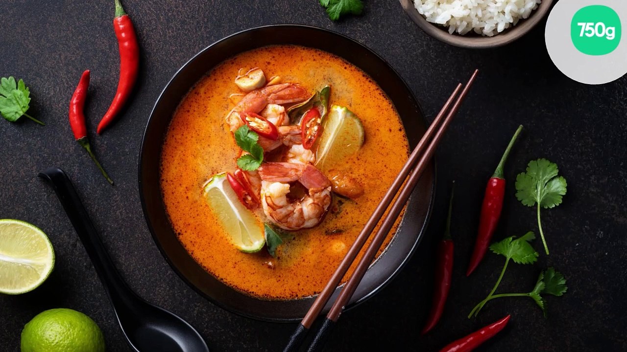 Soupe Thaï aux crevettes et lait de coco au Cookeo