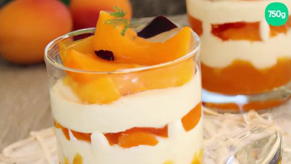 Verrine d'abricots au fromage blanc