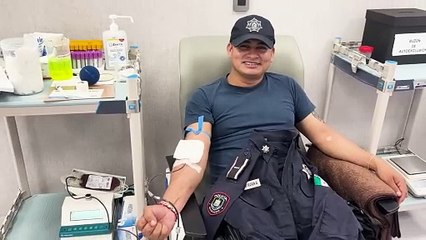 Policías de Guadalupe se convierten en héroes donadores de sangre