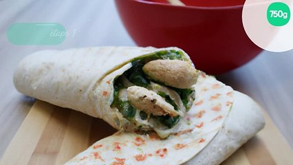 Wraps au poulet et pesto