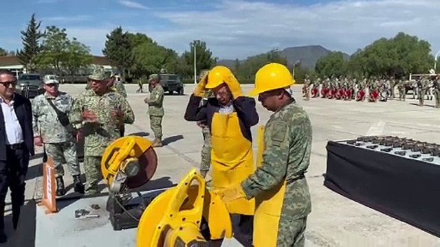 Ejército Mexicano destruye más de 600 armas decomisadas y donadas en Saltillo