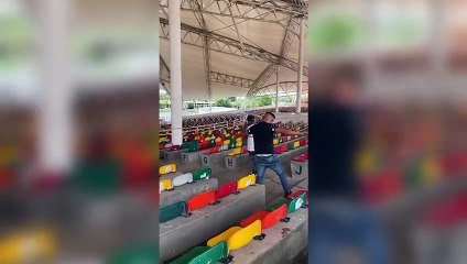 Dan mantenimiento a la Velaria de Fenadu, se filtraba agua de lluvias