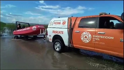 Rescatan más de 40 caballos atrapados en presa Cerro Prieto (VIDEO)
