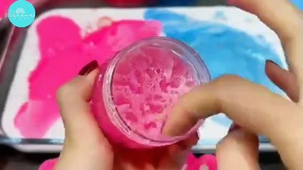 ASMR Slime: Pink vs. Aqua Slime, Makeup, and Glitter Mix