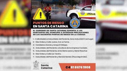 Santa Catarina advierte sobre puntos de riesgo por tormenta tropical