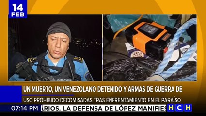 Un hombre muerto, venezolano detenido y armas decomisadas tras enfrentamiento en El Paraíso