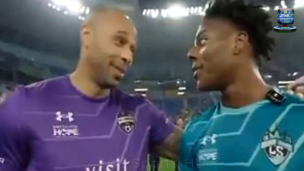 Thierry Henry wins cheeky penalty in charity game as IShowSpeed claims he is faster than Arsenal legend in his prime… and Henry makes the streamer an offer
