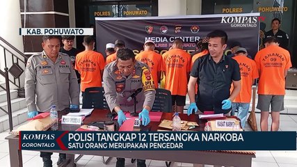 Polres Pohuwato Tangkap 12 Tersangka Penyalahgunaan Narkoba, 1 Diantaranya Sebagai Pengedar