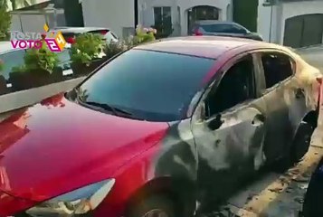 Queman vehículos de candidata a regidora en Monterrey