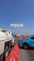 Carambola y bacheo lento paraliza la autopista a Laredo en Ciénega de Flores