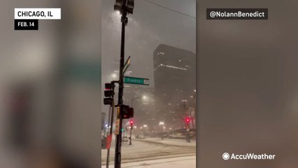 Valentine's Day snow falls in the Midwest