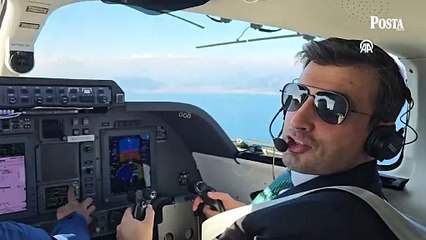 Selçuk Bayraktar İtalya'da Piaggio Aerospace'in P180 uçağını kullandı