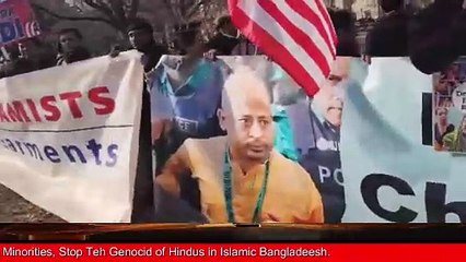 হোয়াইট হাউসে দুই বিশ্ব নেতা মুদি-ট্রাম্প বৈঠক কালে হোয়াইট হাউসের সামনে হিন্দু সংগঠনের মানববন্ধন