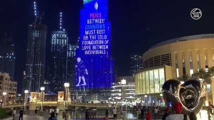 Indian global icon Mahatma Gandhi’s projection on Dubai’s Burj Khalifa