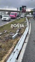 Vuelca auto tras brincar camellón en Guadalupe