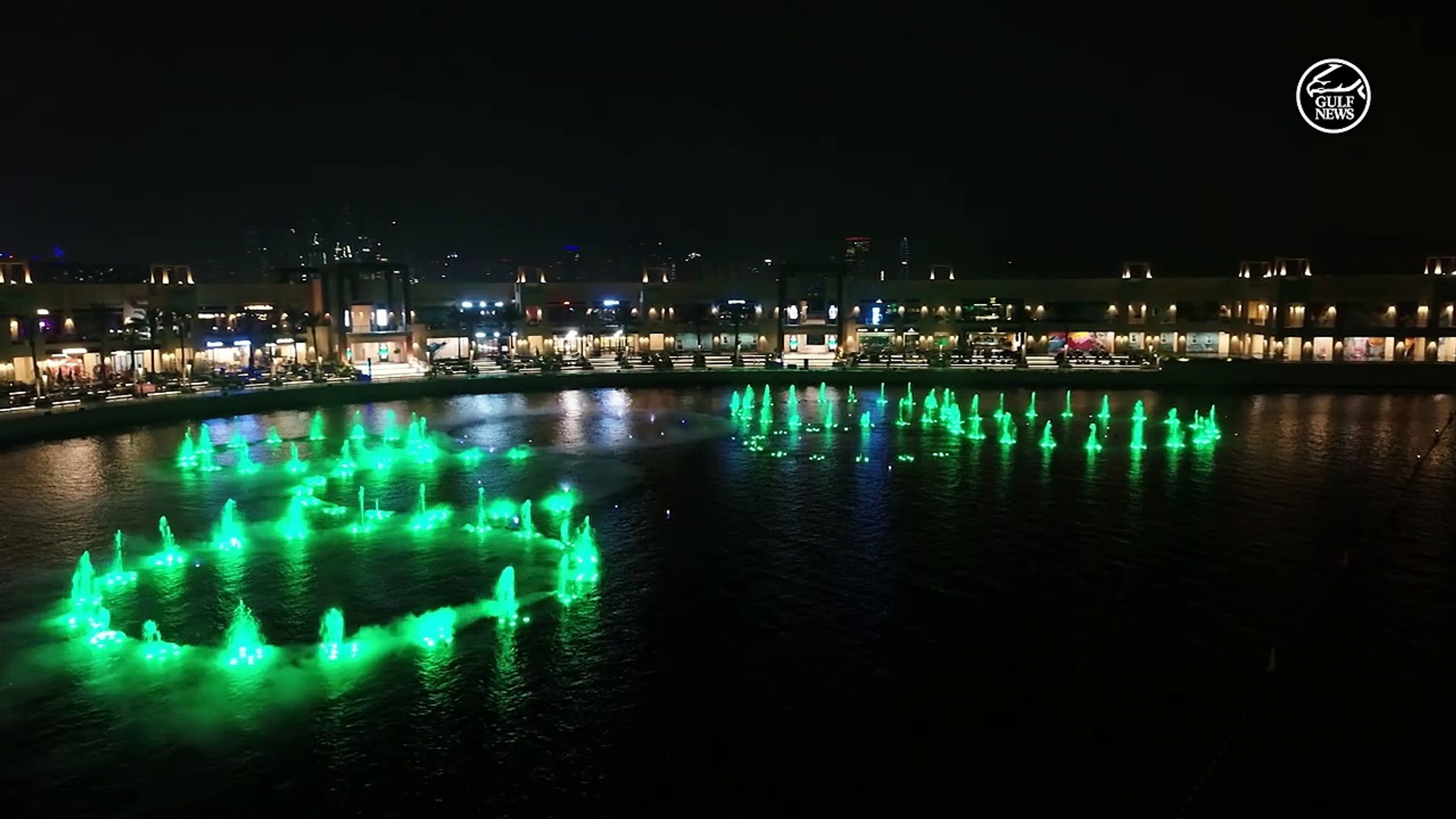 ⁣World’s Largest Fountain Turns Green for St  Patrick’s Day | Dubai news