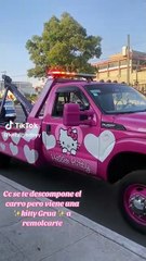 Conoce a la Kitty Grúa, el vehículo más llamativo de CDMX (VIDEO)