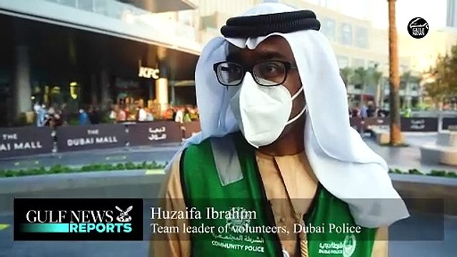 Volunteers work with Police at Dubai Mall to ensure adherence to COVID-19 safety measures