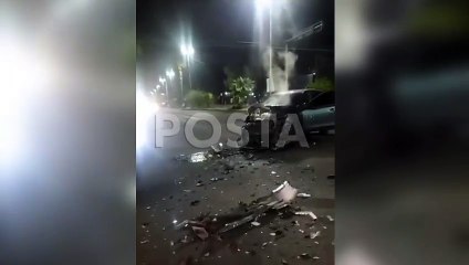 Video: Dos vehículos, semidestruidos tras choque frente a la SEP