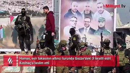 Hamas, esir takasının altıncı turunda Gazze'deki 3 İsrailli esiri Kızılhaç'a teslim etti
