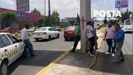 Exigen taxista con bloqueo suspender operativos de movilidad en Toluca (VIDEO)