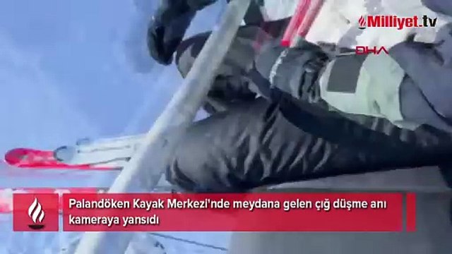Palandöken Kayak Merkezi'nde meydana gelen çığ kamerada