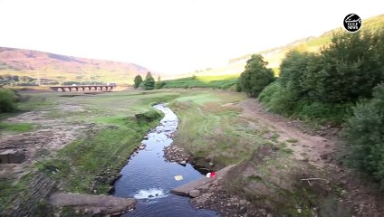 UK hit by heatwave: Footage shows dramatically low water levels at Woodhead Reservoir