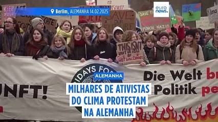 Milhares de ativistas do clima protestam na Alemanha a uma semana das eleições