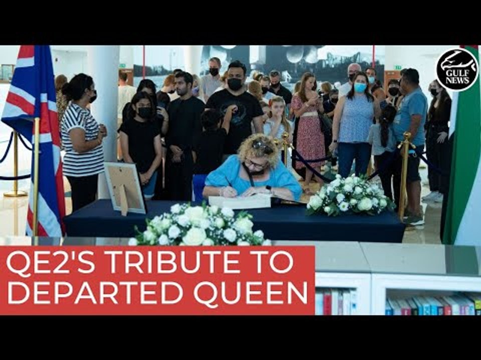 UAE residents sign condolence book on Dubai ship named after Queen Elizabeth II