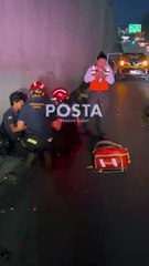 Cae motociclista en bache y queda herido en Monterrey
