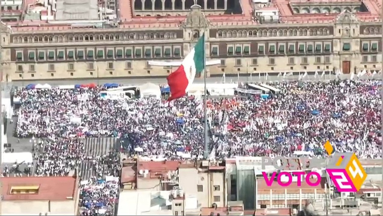 Llegó la hora, siguen llegando al Zócalo simpatizantes de Sheinbaum  (VIDEO)