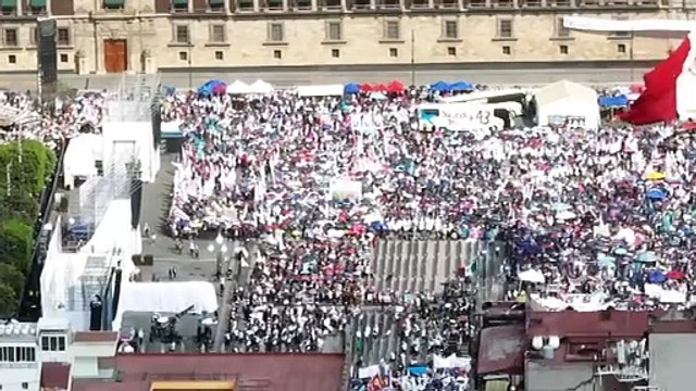 Arranque de campaña electoral de Claudia Sheinbaum en el Zócalo en CDMX