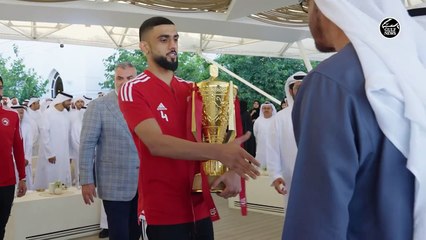 UAE President Sheikh Mohammed Bin Zayed receives victorious Sharjah football team