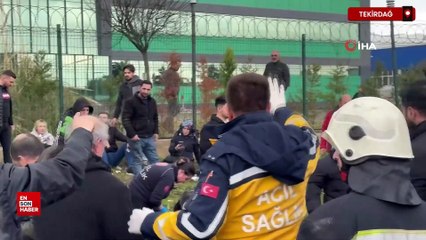 Tekirdağ'da işçi servisi takla attı