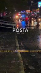 Derriba auto poste y cableado en avenida Gonzalitos