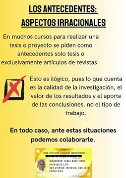 Antecedentes en tesis o proyecto