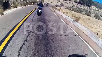 VIDEO: Impresionantes imágenes de motocicleta que se derrapa hacia un Barranco