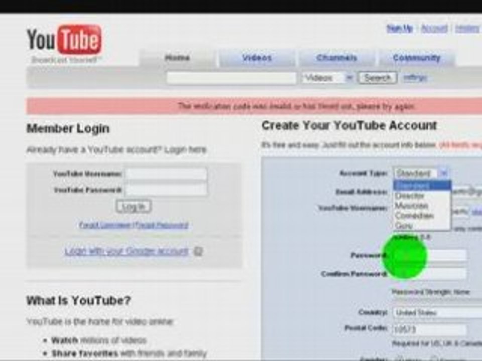 Abrir una cuenta en Youtube