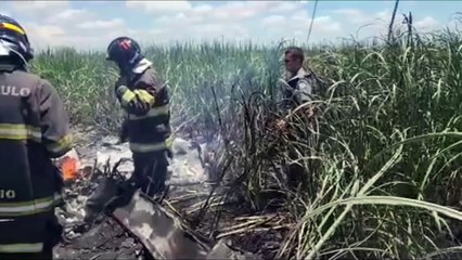 Avião de pequeno porte cai em SP; imagens revelam o impacto do acidente