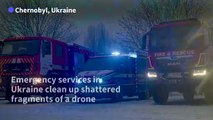 Ukraine's emergency services handle aftermath of drone strike at Chernobyl