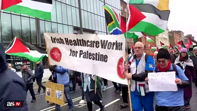 Anti-Trump demonstrators march to US embassy in Dublin