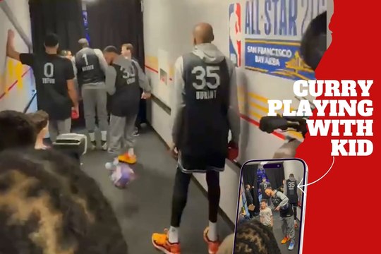 Steph Curry, Kevin Durant, Jayson Tatum and James Harden get introduced at All-Star game practice