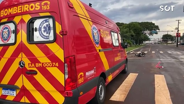 Casal fica ferido após forte colisão de trânsito no bairro São Cristóvão em Cascavel